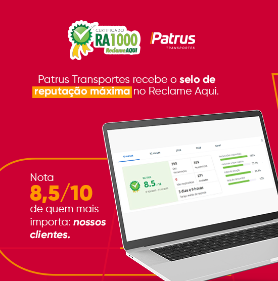 Patrus conquista o selo RA1000 do Reclame Aqui
