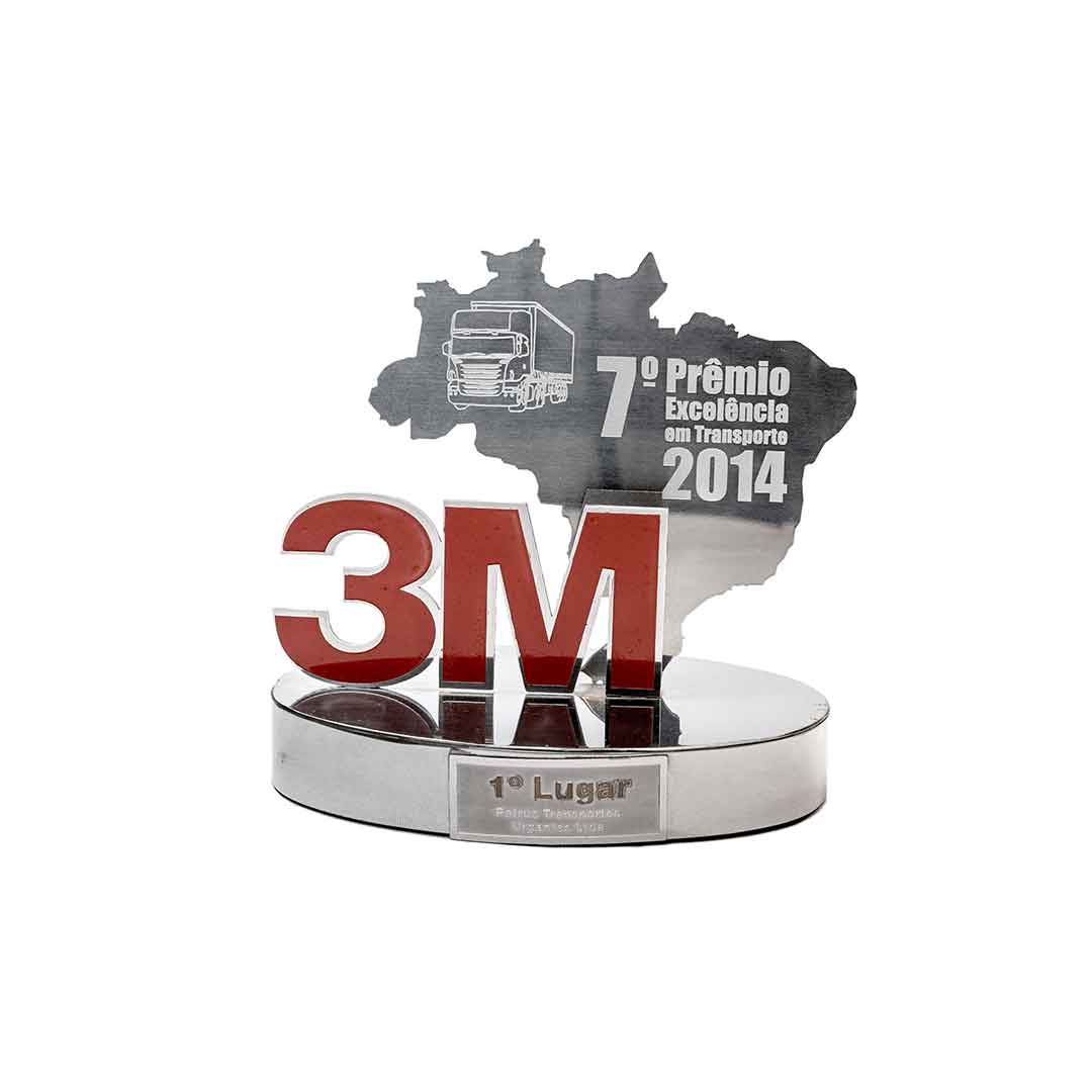 Troféu do prêmio 3M do Brasil recebido pela Patrus