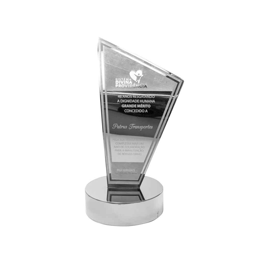 Troféu do prêmio Sistema Divina Providência recebido pela Patrus