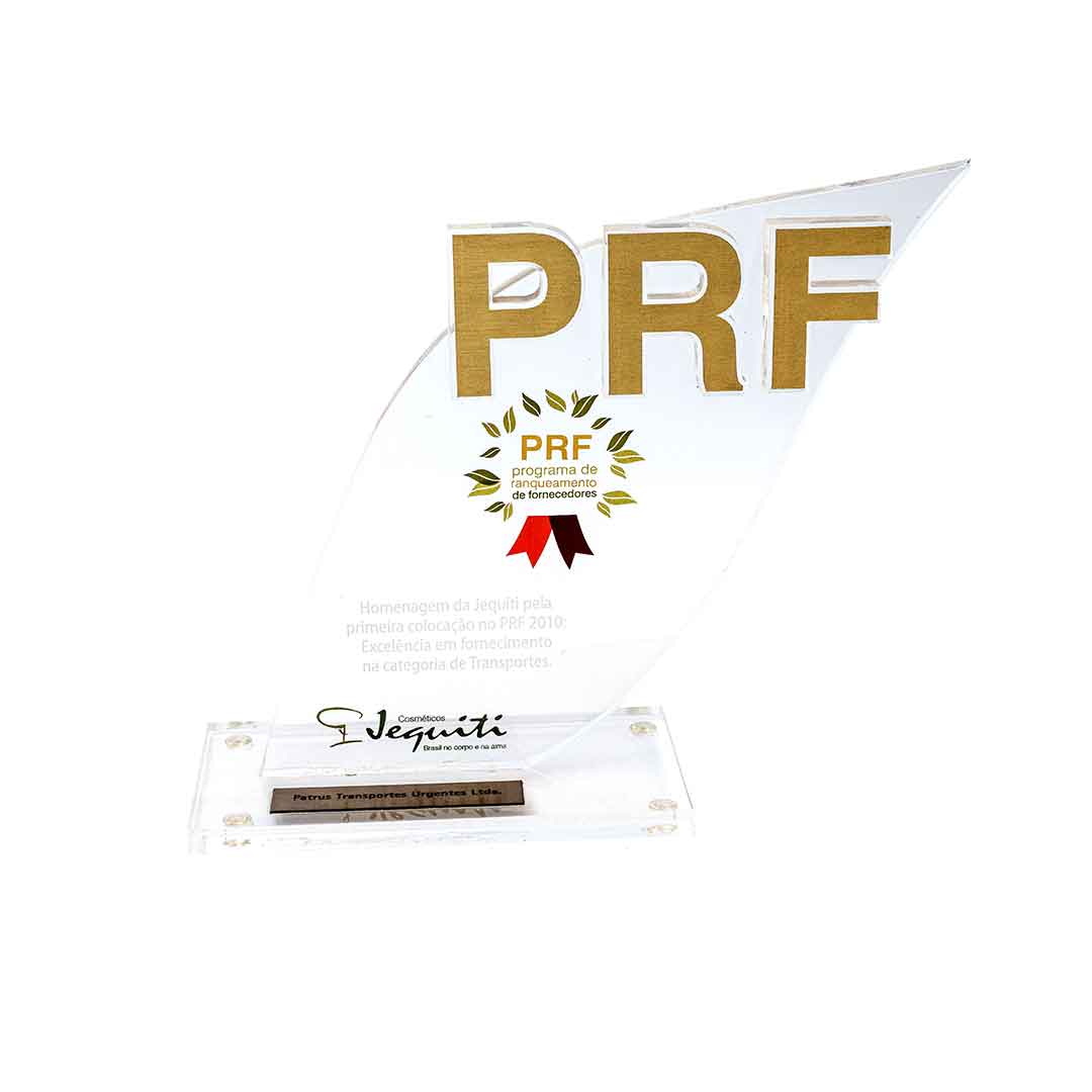 Troféu do prêmio Jequiti recebido pela Patrus