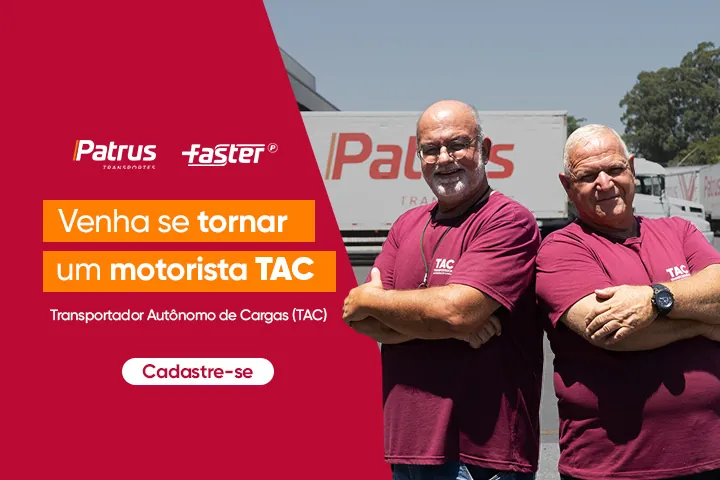 Seja um motorista TAC da Patrus Transportes